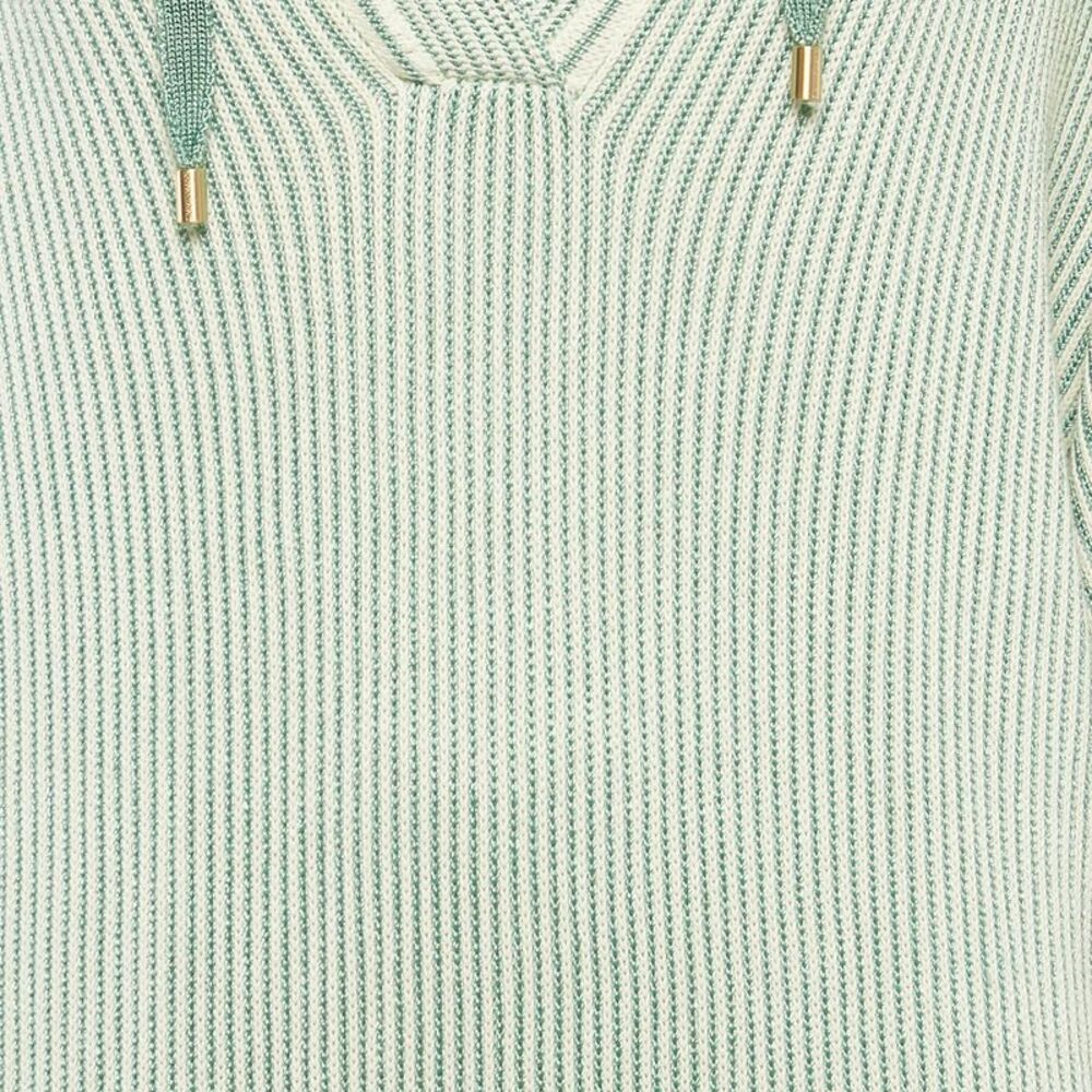 Zimmermann Green/white Acacia Stripe Knit Hooded Mini Dress L - Picture 3 of 7